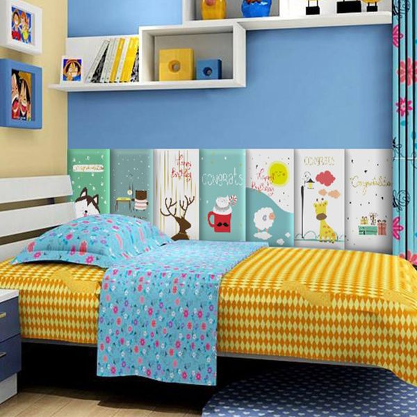 

children's anti-collision wall stickers soft pack wallpaper self-adhesive baby back wall paper bedroom bedside soft bag