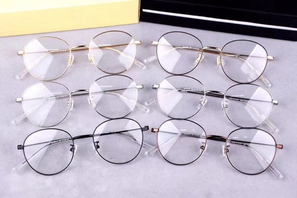 

2020 new retro round glasses frame 0085ok metal frame nose pads for male and female high myopia plain glass picture frame 51-20-145, Silver