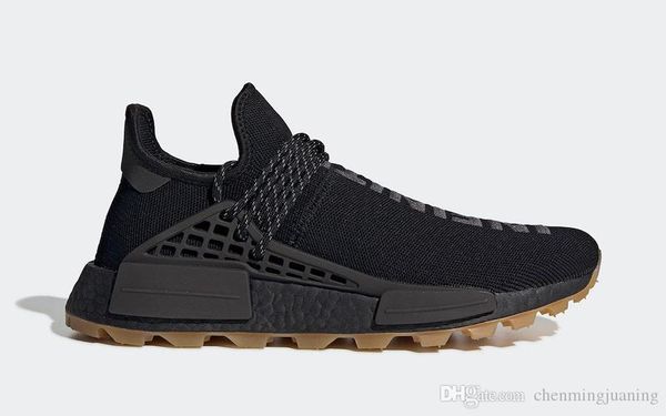 

новейшие аутентичные pharrell williams x hu prd gum pack core черные мужчины женщины кроссовки утилита black-gum human race спортивные кросс