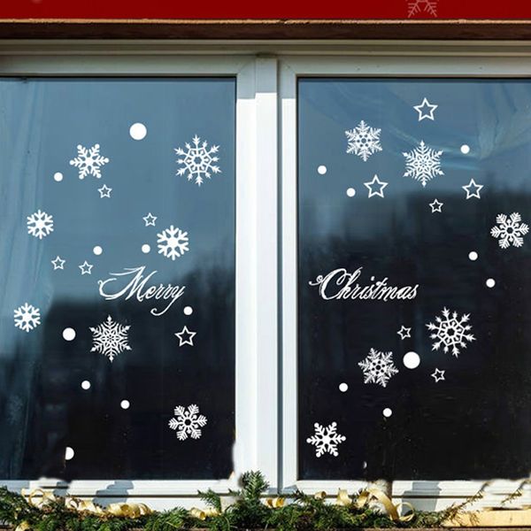 

2 pack christmas window stickers christmas party supplies diy star snow wall decals winter wall stickers new year decorations