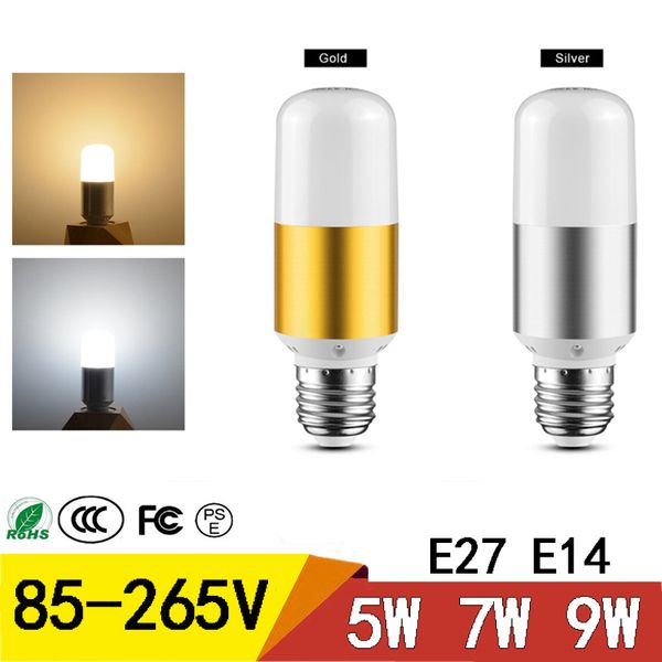 

e27 e14 led bulbs ac85-265v 5w 7w 9w smd2835 no strobe led energy saving corn lamp for home hall bedroom lighting