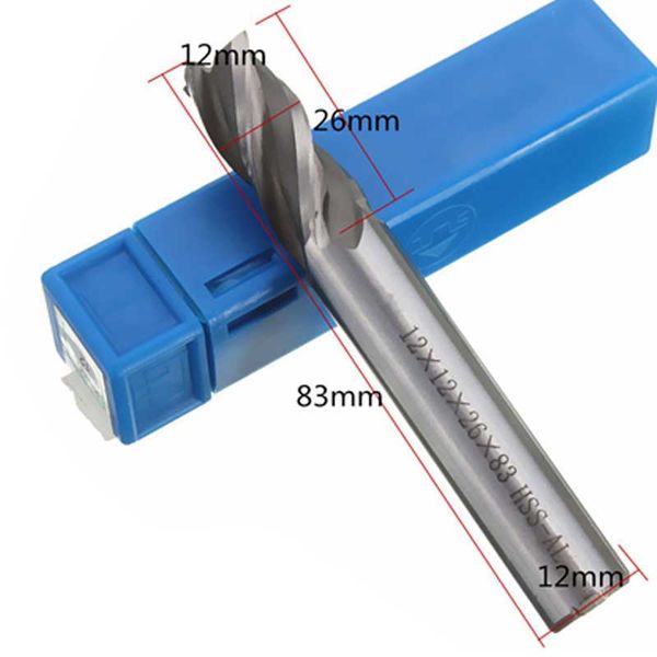 

4 flute end mill cutter straight shank drill tools high-speed 4/6/8/10/12mm hss cnc bit 1pc high quailty sale