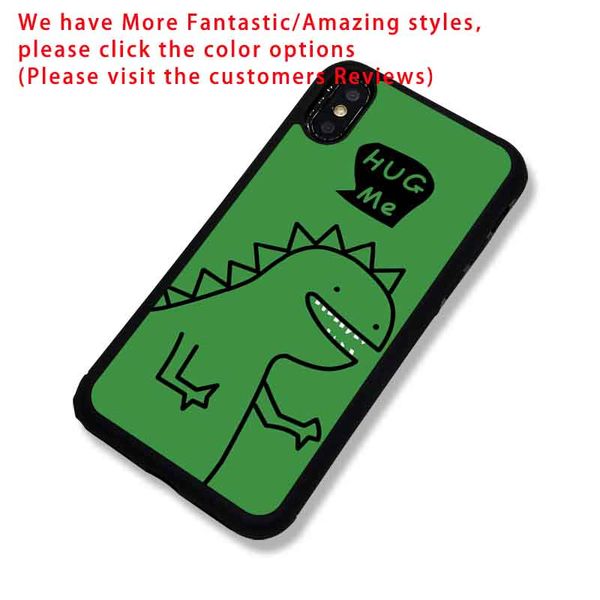 

iphone 11/11pro/11promax/x/xs/xr/6/7/8 soft edge phone case green cartoon dinosaurs pattern back cover multiple color options