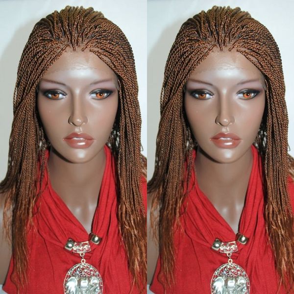 22 polegadas rendas sintéticas perucas dianteiras para mulheres negras tranças marrons torcer jumbo medo faux loces penteado longo marrom peruca