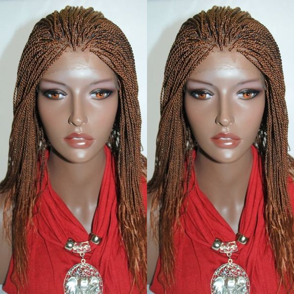 

22 inch synthetic lace front wigs for black women brown braids twist jumbo dread faux locs hairstyle long brown lace wig