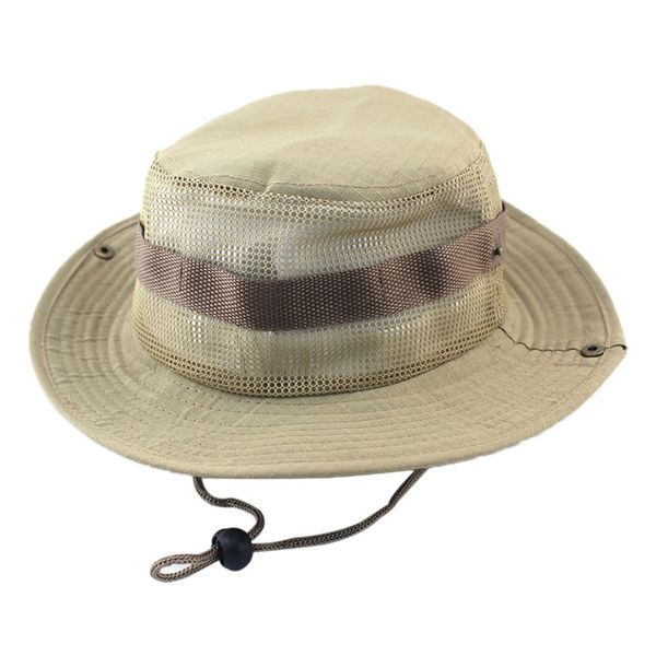 

new bucket hats flat round folding brim sunshade breathable mesh cowboy fisherman cap apparel accessories, Black;white