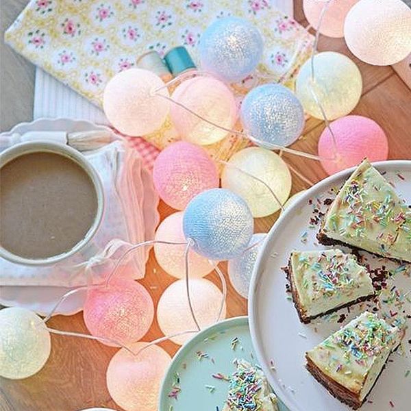 

cotton ball led garland string lights battery christmas tree decorations led fairy lights garland balls lamp chain