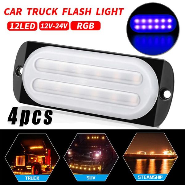 

12-led double-row car suv truck side marker lamps work flash light bar blue 36w high thermal