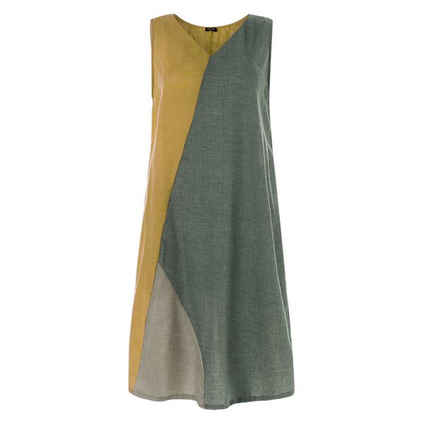 

2020 maternity dresses summer patchwork sleeveless cotton linen dress v neck beach women's elegant pregnancy dresses, White