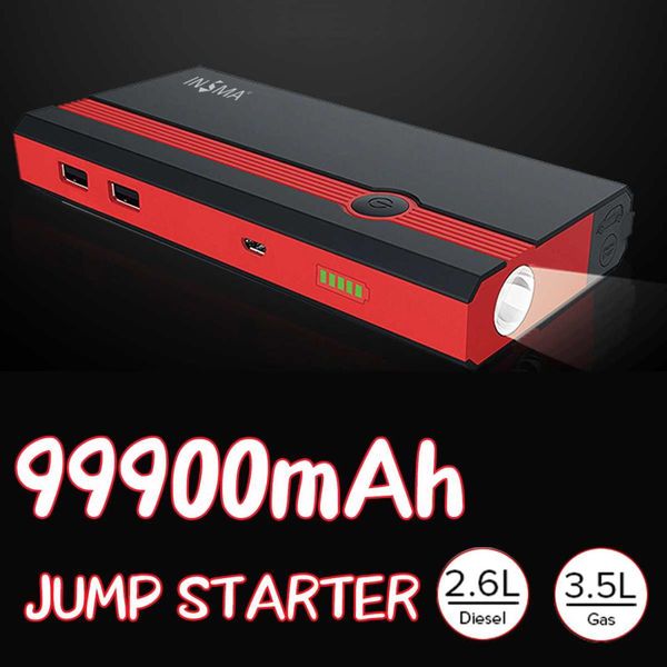 

99900mah multifunction car jump starter power bank 12v 400a usb portable emergency car battery starting device