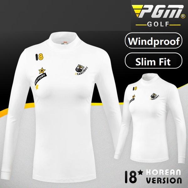 

pgm autumn sportswear womens shirts long sleeve golf shirt women keep warm windproof sport bottoming slim fit, Black;blue