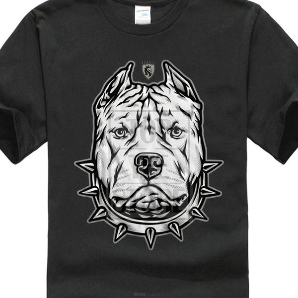 

men's pitbull t shirt black art tattoo ink skull, White;black