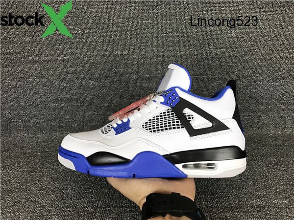 

wholesale new 4 iv motorsport blue white men basketball shoes 4s trainers sports sneakers size 7-13, Black