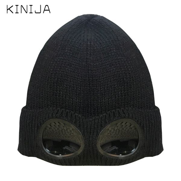 

2020 new fashion winter velvet thick hat windproof ski caps with removable glasses warm knit hats multi-function, Blue;gray