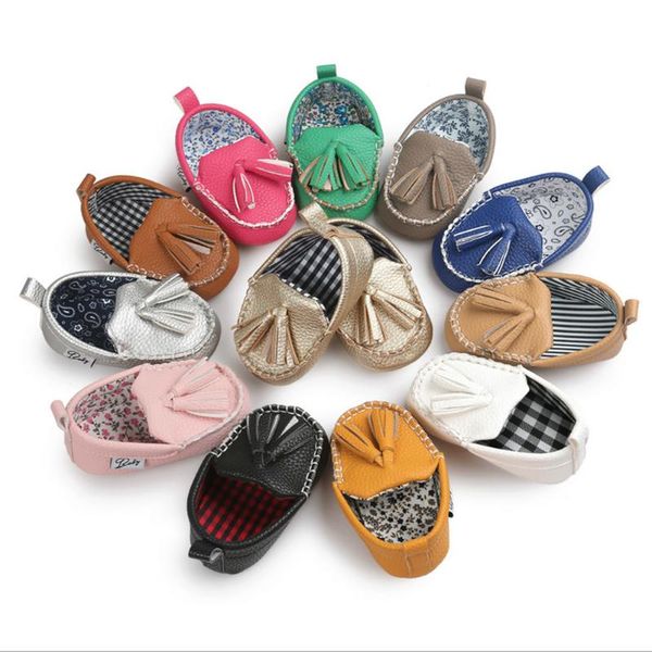 

newborn toddler baby boy girl shoes soft sole tassels sneakers anti-slip crib shoes prewalkers peas first walkers