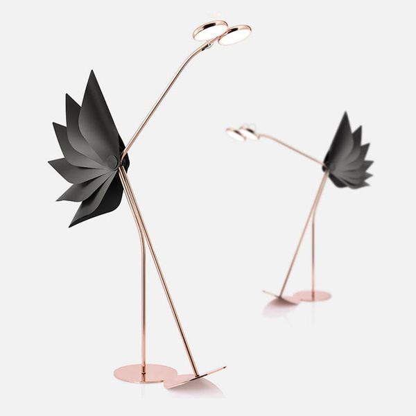 

new postmodern lighting designer personality lamp model room rose gold net red ostrich living room floor lamp floor lamps
