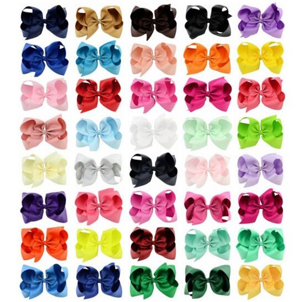 6-Zoll-Mädchenhaar beugt Süßigkeiten Farbe Lolita Haar Bowknotkinder Mädchen Clips Haarschmuck 40 Farben Barrettesauftragswert