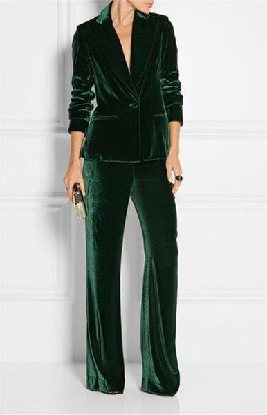 

velvet ladies pantsuit custom made women pantsuit jacket women green fashion long sleeve suit tailored collar jacket suits, White;black