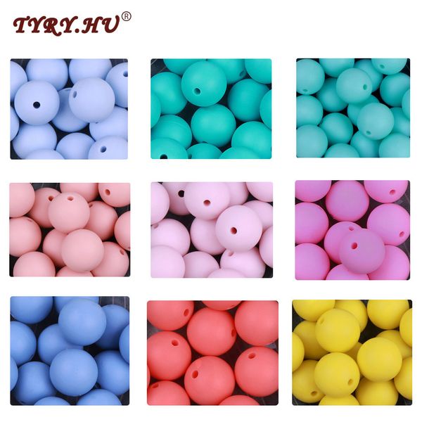 

10pc silicone beads 15mm baby colorful beads food grade nursing chewing round silicone beads bpa diy jewelry making, Black