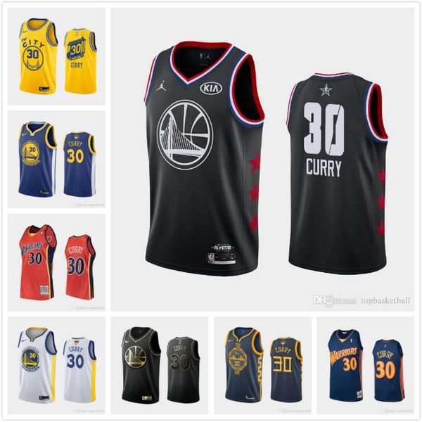 

new men's basketball jerseys golden state warriors stephen curry #30 2019-20 nba season iconassociationstatement edition jersey, Black