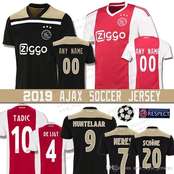 

10 TADIC Thailand Ajax Soccer Jersey 2019 NEW Men VAN DE BEEK NERES DE JONG Camisa De Futebol Football jerseys