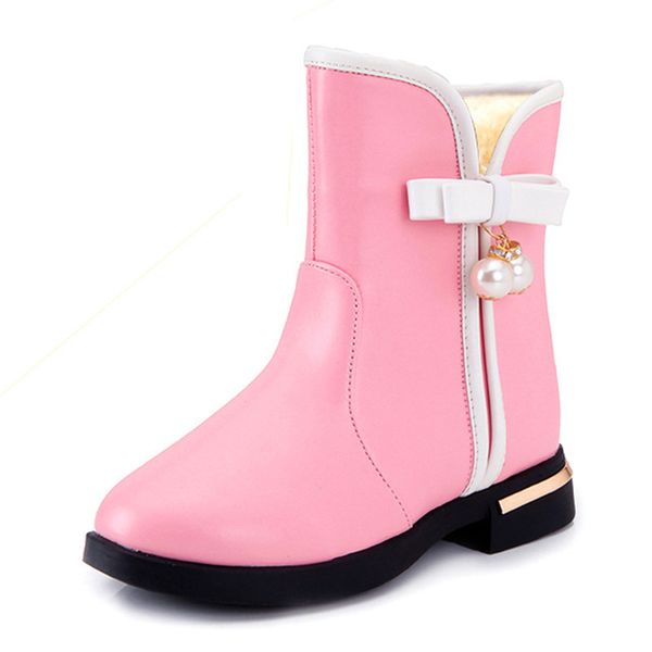 

children's girls cotton shoes 2018 new autumn winter plus velvet comfortable thickening warm children kids snow boots 218b y190525, Black;red