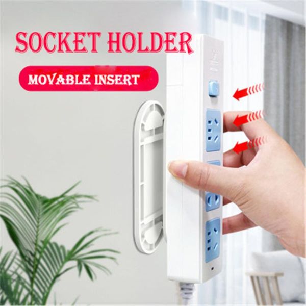 

2pc self adhesive wall mount power strip fixator punch-seamless power strip holder stand for fixed socket tissue box k1