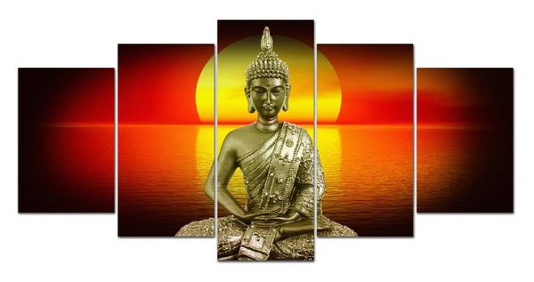 

printed buddha picture painting sunset landscape modern wall art decor for living room home decor hd print art canvas no frame