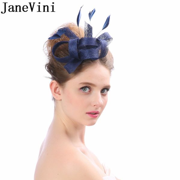 

janevini vintage bridal wedding hats fascinators for women flower feather headdress bride hat with hairpin cocktail hats 2018