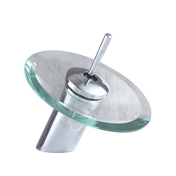 

1pc faucet single handle vessel glass and cold water plating waterfall faucet sink for home use kitchen bathroom