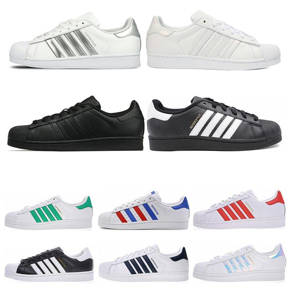 

New Superstars White Black red Blue Gold Superstars 80s Pride Sneakers Super Stars Women Men Sport Casual Shoes size 36-44