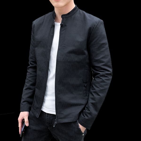 

2019 new fashion baseball man's jacket leisure slim teens black gray male jacket plus size 4xl jk6609, Black;brown