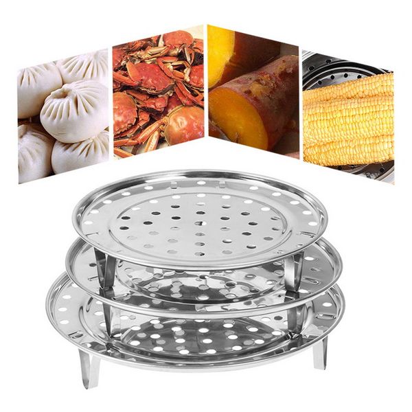 

round steamer rack for food steaming baking roasting steaming stand steamer shelf dumpling tray three legged cooking tool