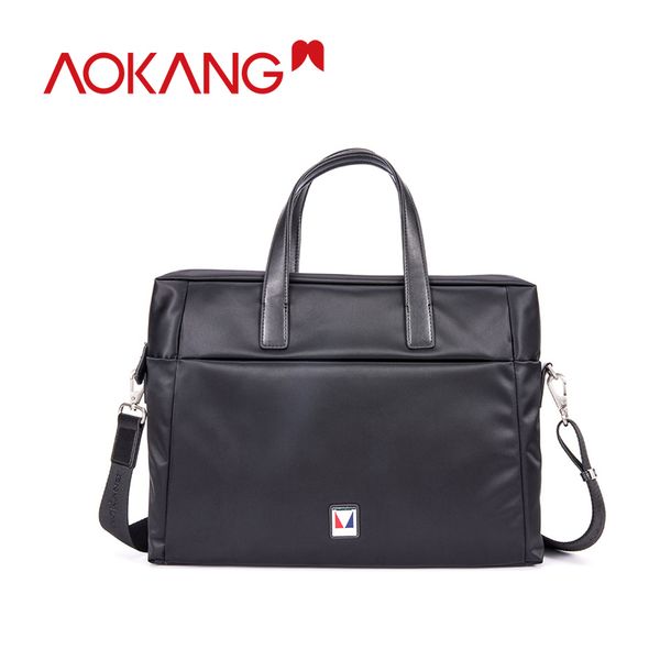 

aokang 2019 canvas briefcase men shoulder bag men's handbag male sacoche homme office bags for men business high quality