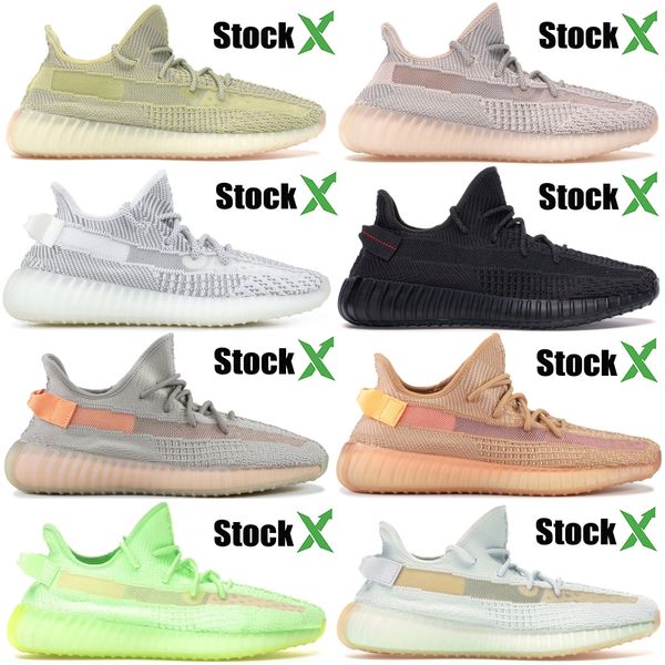 

2019 Black Reflective Static Antlia Synth Kanye West Running Shoes Men Women Sneakers Glow Clay True Form trainers Designer Shoes 5-13