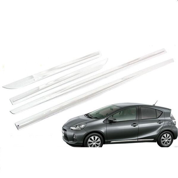 

jy 4pcs sus304 stainless steel door side body trim car styling cover accessories for toyota prius c aqua nhp10 2011-2014