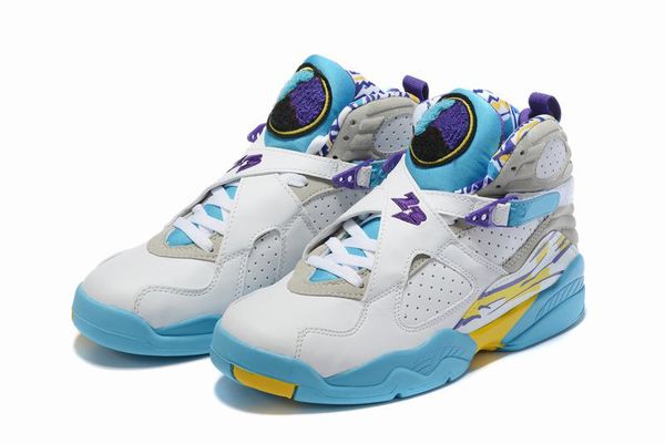 

2019 8 white aqua basketball shoes men white varsity red bright concord sports shoes