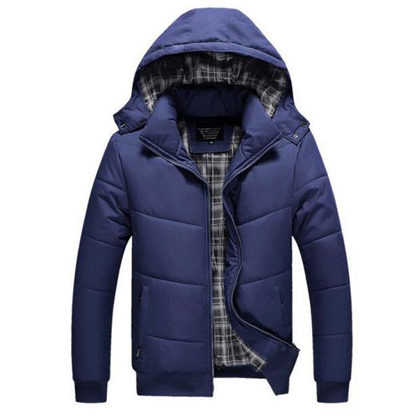 

navy blue men down-jacket winter warm thicken overcoat padded white duck-down coat outwear plus size 3xl 4xl clothing coat, Black