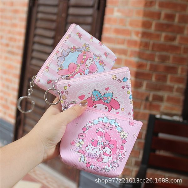 

ivyye 1pcs melody sheep anime pu coin purse cartoon soft change bags coins pouch money wallet card key storage gift, Red;black