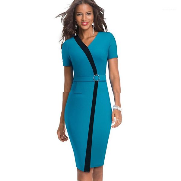 

slim v neck pencil dresses summer designer panelled fashion office lady dress womens zipper bodycon dresses, Black;gray