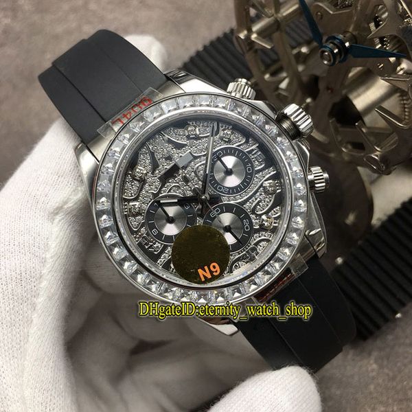 

н9 топ-версия 116588 тбр 116519 diamond циферблат 116509 7750 автоматический мужские часы марки 904l безель / люнет с бриллиатами сапфировая, Slivery;brown