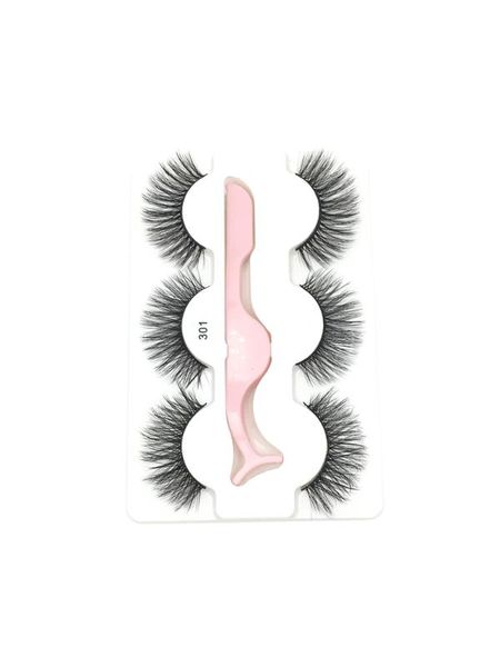 

3 pairs multipack 5d soft mink hair false eyelashes handmade wispy fluffy long lashes nature eye makeup tools faux eye lashes