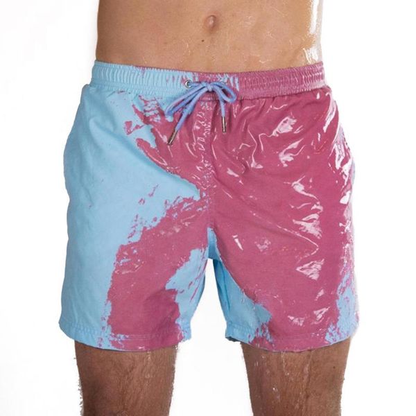 

summer men swimming trunks change color beach shorts drawstring quick drying bathing swimwear short pants