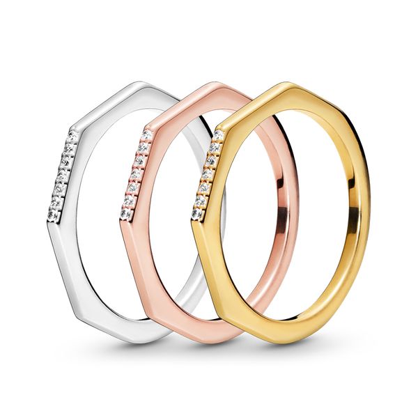 

authentic ale 925 sterling silver multifaceted couples ring luxury designer jewelry women cz stones diamond rose gold rings with pandora box