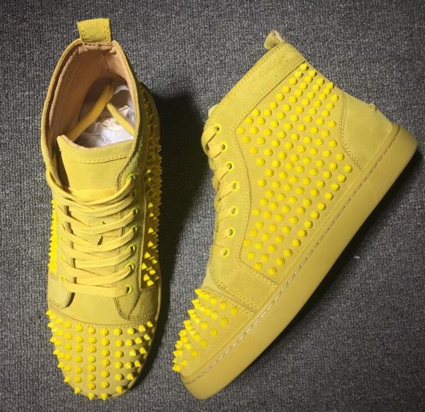

high-red bottom junior suede leather spikes sneakers shoes for women,men skateboarding with outdoor casual walking brand trainer, Black