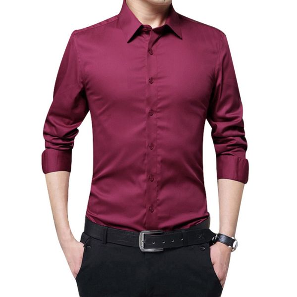 

fashion long sleeve dress shirts 2020 spring and autumn new men solid color casual shirt slim european and american, White;black