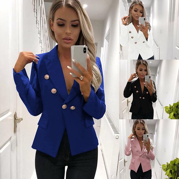 

women long sleeve blazer open front short cardigan suit jacket office coats nyz shop, White;black