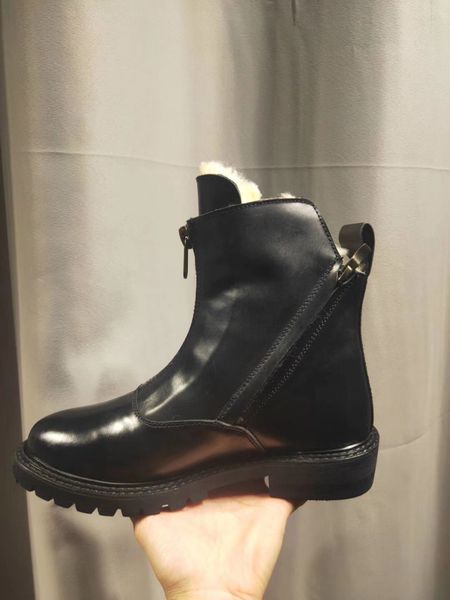 

women's winter ankle boots female zipper flock platform snow boot ladies plush sneakers casual flat shoes woman footwear, Black