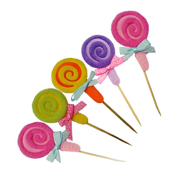 

5 pieces lollipop cupcake ers picks cake decor kids birthday party favors