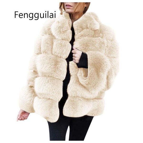 

new plus size faux fur coat women winter fur jacket black vintage lady warm fluffy faux jacket coats short womens clothes 2020